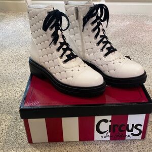 Circus by Sam Edelman White Quilted Combat Boots